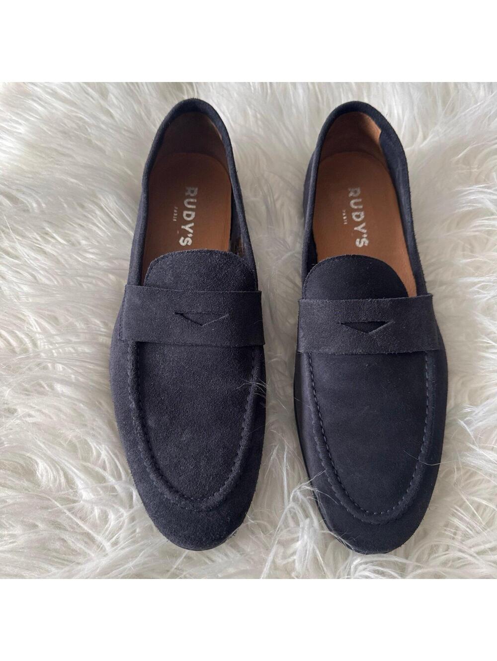 RUDY'S Paris Mens suede loafers size 11 - Picture 2 of 5